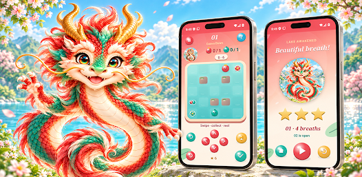 Sol & Ember gameplay screens: level select board and Ember's awakening screen
